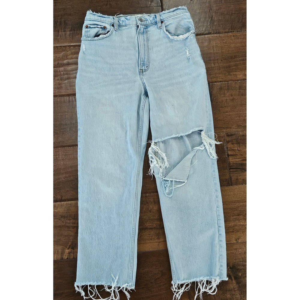 Abercrombie & Fitch Streetwear 90s Ultra High Rise Frayed Distressed Jeans 29 8R